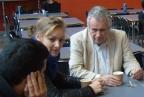Martin Bell with Lincoln School of Journalism students